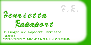henrietta rapaport business card